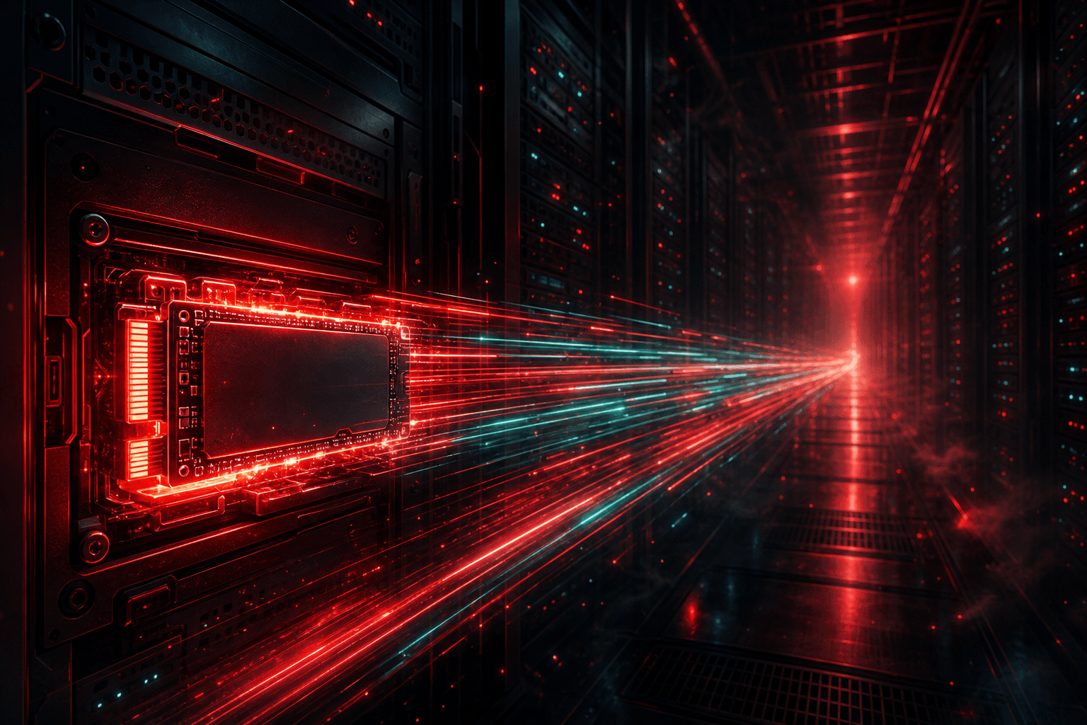 How NVMe Hosting Performance Transforms Your Website NVMe hosting performance - a fast solid state drive powering a rack of web servers